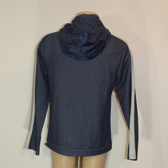 Armani Exchange 1/4" zip dark blue gray  hood pullover Men 's size Large - Picture 3 of 9